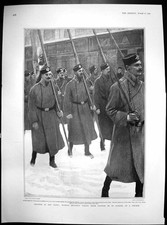 Old Antique Print Ordered To Front Russian Infantry Colours Blessed 1904 20th