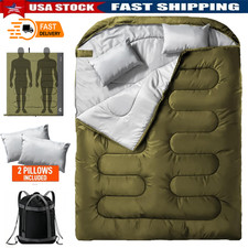 Portable Sleeping Bag for 2 Person with 2 Pil...
