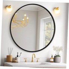 Round Mirror for Over Sink 24-inch, Circle Bathroom Mirror, 24"L x 24"W Black