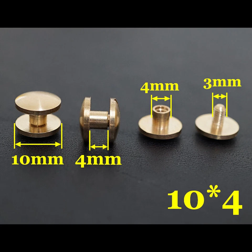 20pcs Leather Craft Wallet bag Solid Brass Belt ARC Screw Luggage Nail  Rivet - Image 3 of 4