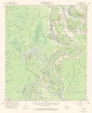 Topographical Map - Eva Louisiana Quad - USGS 1960 - 23 x 28.12