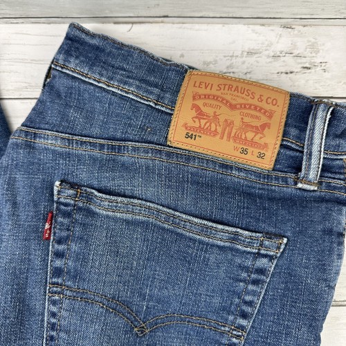 Levi's 541 Athletic Taper Fit blue Denim Jeans Mens 35x32 (measures 36x30) Levis - Picture 2 of 14