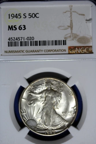 1945 - S NGC MS63 WALKING LIBERTY HALF DOLLAR!!  #B9273
