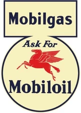 Mobil Gasoline & Oil, Pegasus NEW Sign: 28" Tall Diecut USA Steel XL Size