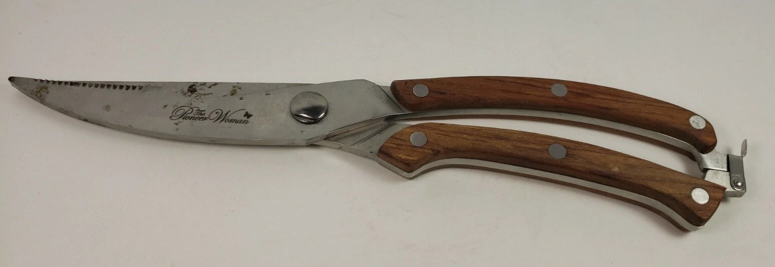 The Pioneer Woman Wooden Handles Poultry / Pruning Shears / Scissors with Lock 1