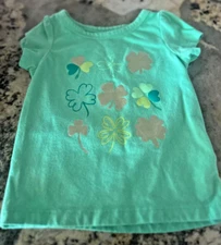 Circo Toddler Girl Size 18 Months St. Patrick's Day Shirt Green Gold Shamrocks