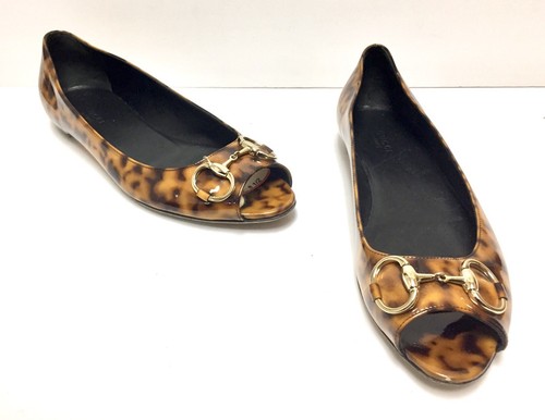 leopard print peep toe flats