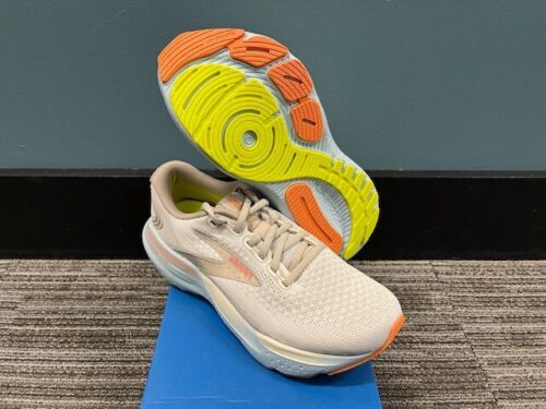 Women's Size 7.5 Brooks Glycerin GTS 21 Running Shoes New In Box Coconut/Aqua/St