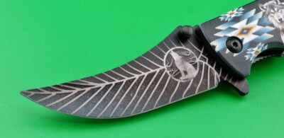 'Canyon Sky' Lock-Blade Wolf Knife - 3'' Etched Blade