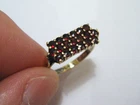 Vintage 1950s Bohemian Garnet Gold Vermeil Sterling Silver Ring sz 6.5