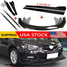 Front Rear Bumper Lip Spoiler Body Kit Splitter Side-Skirt For 04-21 Mazda 2 3 5