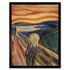 Edvard Munch Der Schrei Kunstplakat Gerahmter Druck 30x40 cm