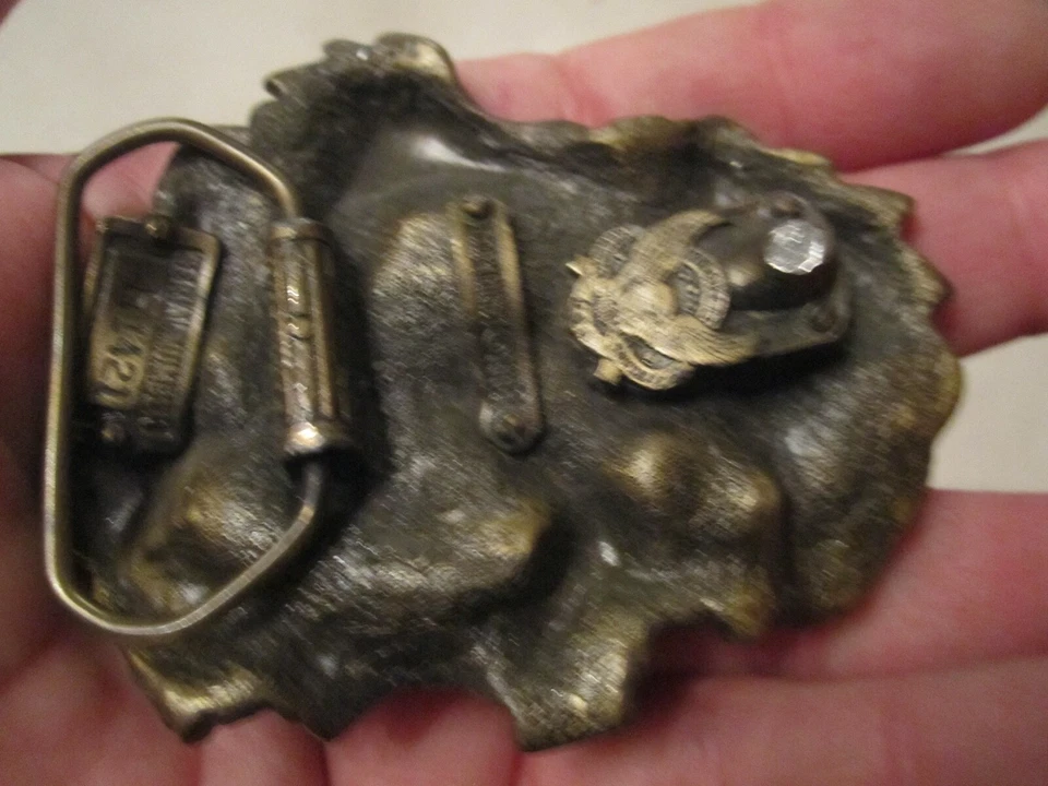 Hebilla de cinturón Dragon Slayer Design 1984 - verde y dorado - pesado - GW-12 Foto 3 de 4