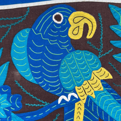 Vintage Mola Stitchery Parrot San Blas Island Panama 2002 HandMade