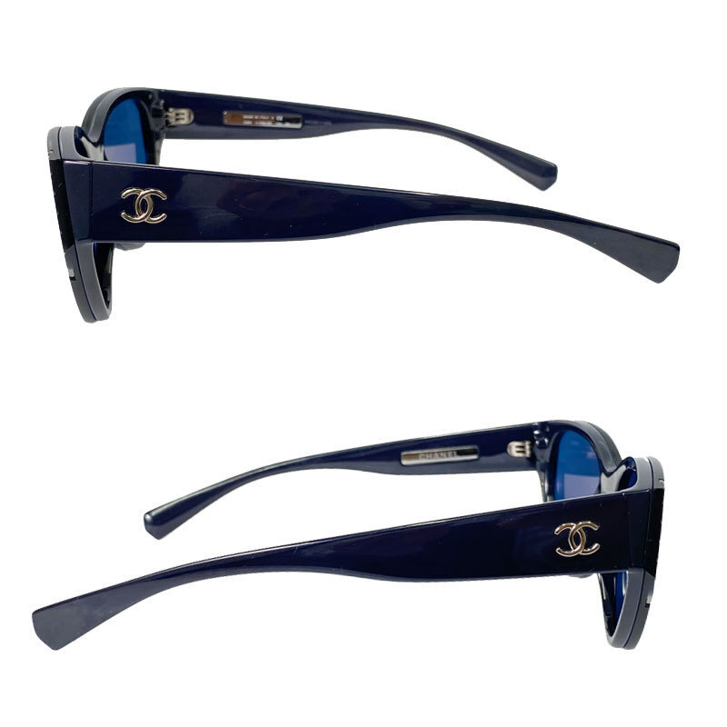 Chanel Sunglasses 6054 1460/80 Cat's Eye Shape Navy 2207 Y Chanel Sunglasses 6054 1460/80 Cat's Eye Shape Navy 2207 Y