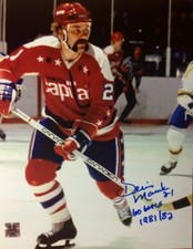 DENNIS MARUK WASHINGTON CAPITALS SIGNED AUTOGRAPHED 8x10 INSCRIBED 60 GOALS