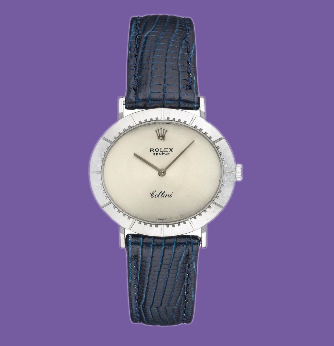 Vintage 1975 Rolex Cellini Wide Oval 18K White Gold manual