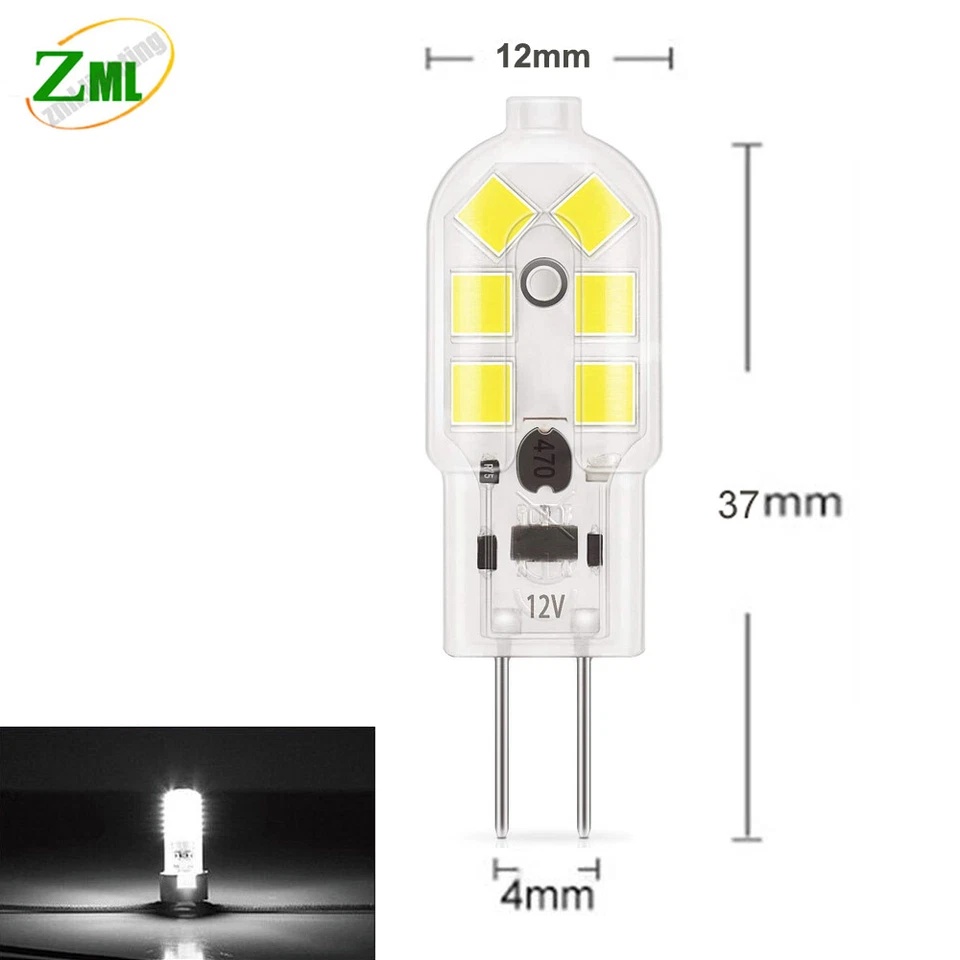 10X G4 LED Leuchtmittel 5W Kaltweiß Lampe Birne Halogenlampe Stiftsockel smd 12V - Bild 2 von 4