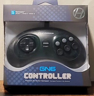 ''GN6'' Premium Controller For Genesis  (Space Black) - Hyperkin