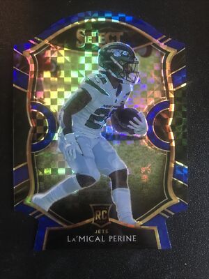 2020 Panini Select #80 La'Mical Perine Blue Prizm Die Cut