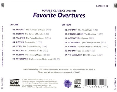 FAVORITE OVERTURES [PURPLE CLASSICS PRESENT] NEW CD