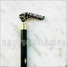 Solid Brass Designer Head Handle Wooden Style Walking Stick Cane Victorian Gift