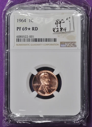 1964 Lincoln Head Cent.  In NGC Holder. PF 69 (STAR) RD.  k284
