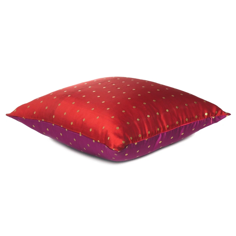 Art Silk Brocade Zipper Cushion Cover Reversible Pillow Sofa Waist Cushion Case - Imagem 4 de 4