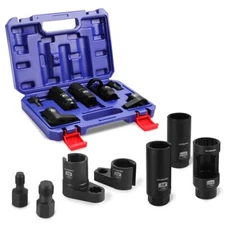 WORKPRO 7PC O₂ Oxygen Sensor Socket Socket Removal Tool Wrench Thread Chaser Set