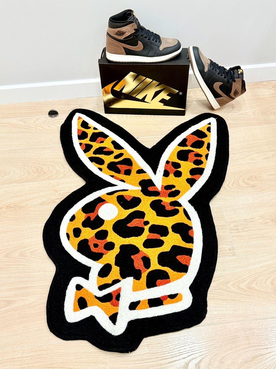 Playboy Magazine Leopard Bunny Area Living Room Rug Modern Wool