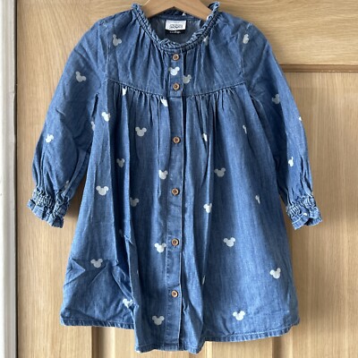 Asda Mickey Mouse Denim Dress 3-4 UK