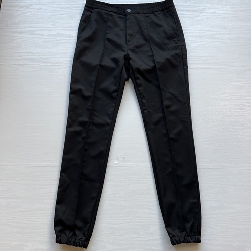 Vince Camuto Pintuck Trouser Mens 32x32 Black Tapered Ankle Cuffed Elastic Waist