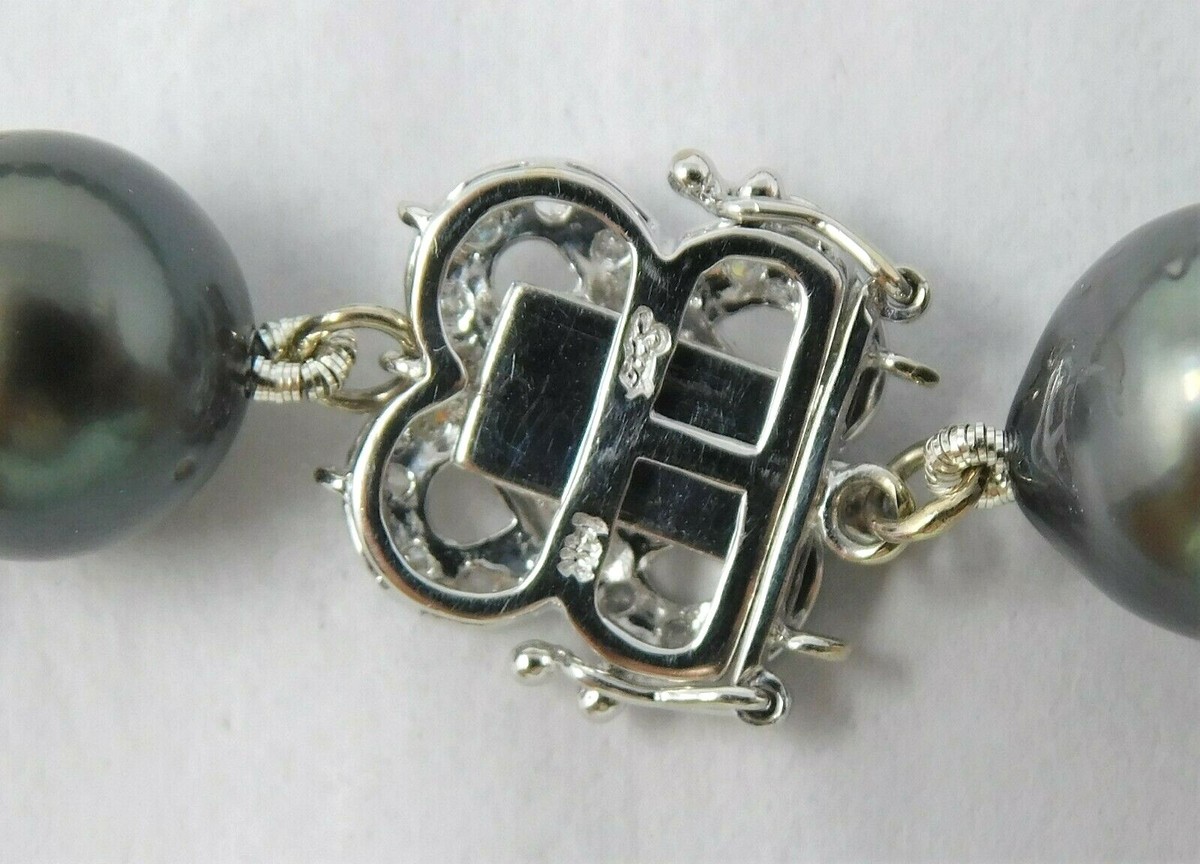 11-13.5 mm Strand South Sea Pearls 14k Gold Diamond Clasp
