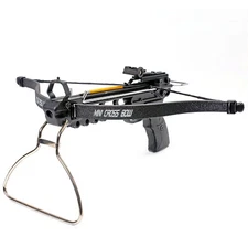 KingsArchery Crossbow Pistol with Bolt Rack Self-Cocking 80LBs Adjustable Sight