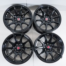 15” Alloy Wheels 4x100x108 Axe EX8 Gloss Black MX5 Polo Corsa etc