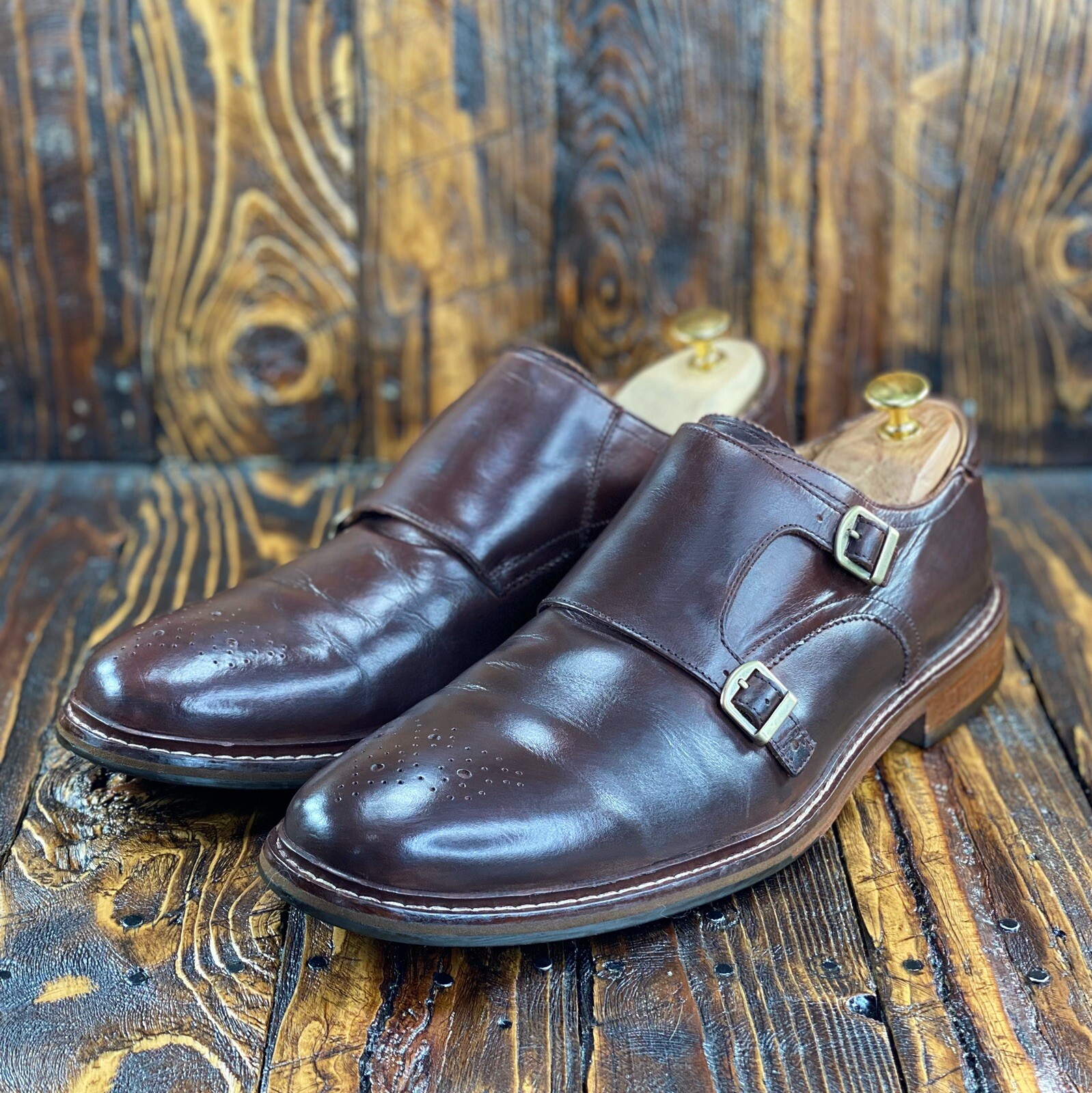 Cole Haan Men's Double Monk Strap Brown 