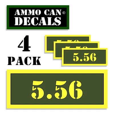RIGHT WING INK 5.56 Ammo Can 4x Labels Ammunition Case 3"x1.15" stickers decals 4 pack 5.56 AG