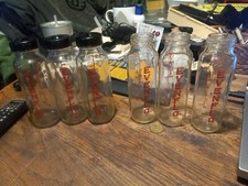 Vintage Lot 6 EVENFLO 8 oz Glass Baby Bottles Made In USA