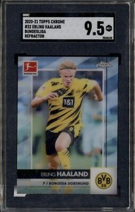 2020 Topps Chrome Bundesliga Refractor #32 Erling Haaland SGC 9.5