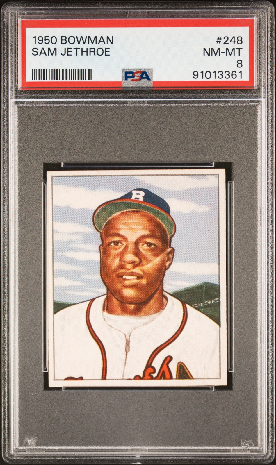91013361 1950 Bowman #248 Sam Jethroe PSA 8 Boston Braves RC Rookie