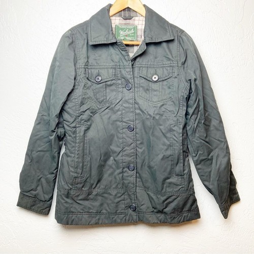 Woolrich Blacktail Utility Jacket Button Closure Onyx Black Womens Size Small