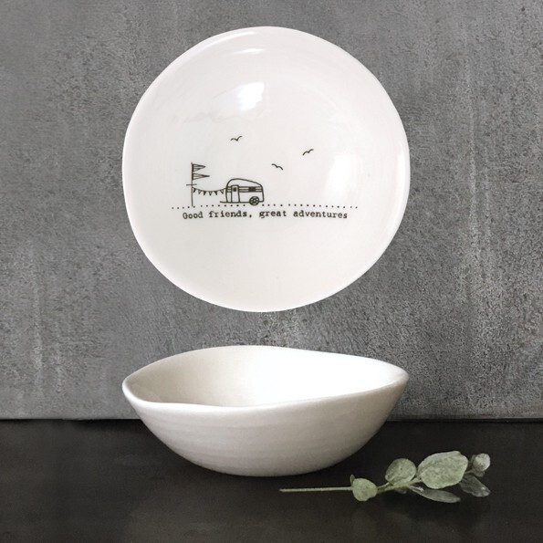 East of India Med Wobbly Bowl 'Good Friends, great adventures'