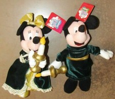 Retired 2000 Mickey  Minnie Mouse Candle Mini Bean Bag Plush Stuffed Animal Set