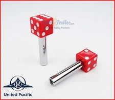 (set/2) Red Dice Door Lock Knobs Cars Trucks Hot Rod Rat Classic #10-32 Thread
