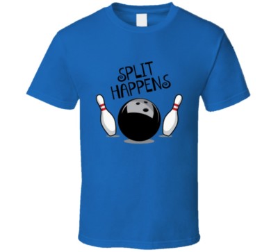 Split Happens Funny Bowling T Shirt Unisex Party T-Shirt Sport Alley Bowler Tee