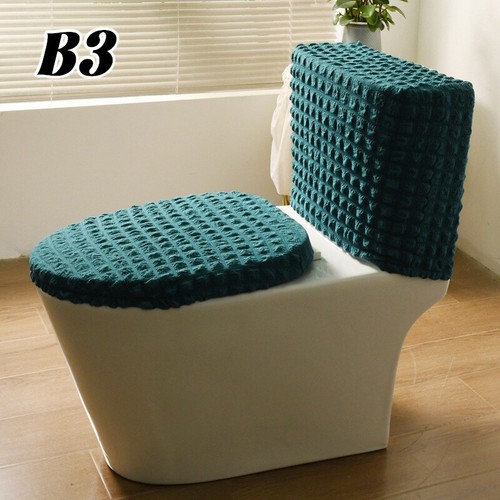 Bathroom Toilet Lid Cover Elastic Seat Toilet Tank Lid Cover Sets Most Size Fits - Picture 21 of 24
