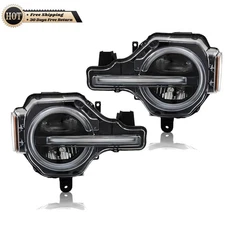 Silscvtt Left+Right LED Black Headlights Fit For Ford Bronco 2021-2023 Factory