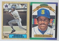 2 Card Lot- Harold Reynolds ⚾️ Cards (1987 Topps & 1988 Donruss Diamond Kings)