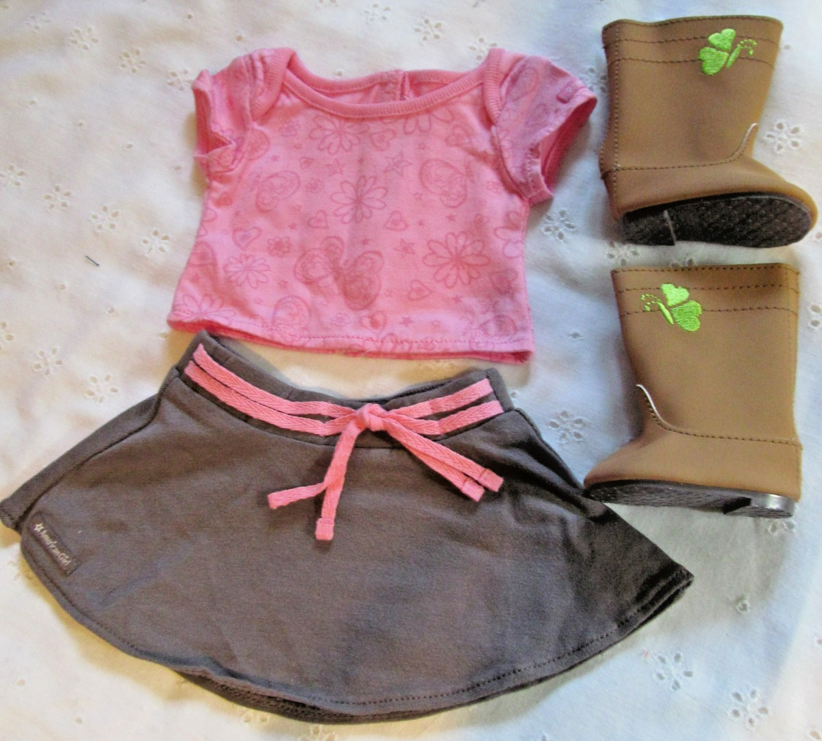 American Girl  True Spirit Meet Outfit Top Skirt Boots