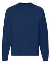 Fruit of the Loom Men CLASSIC THICK SWEATSHIRT Pullover Raglan Plain Sweat Top